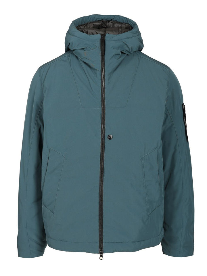 Stone Island Micro Twill Padded Hooded Jacket Jackets - Blue | b3df205256efbf09347a7ee618d570a00b9e7779