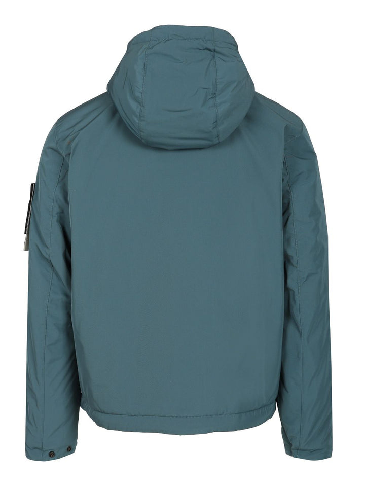 Stone Island Micro Twill Padded Hooded Jacket Jackets - Blue | 19d2985eb3b3eba8df1205c93e1334e4e4273cfc