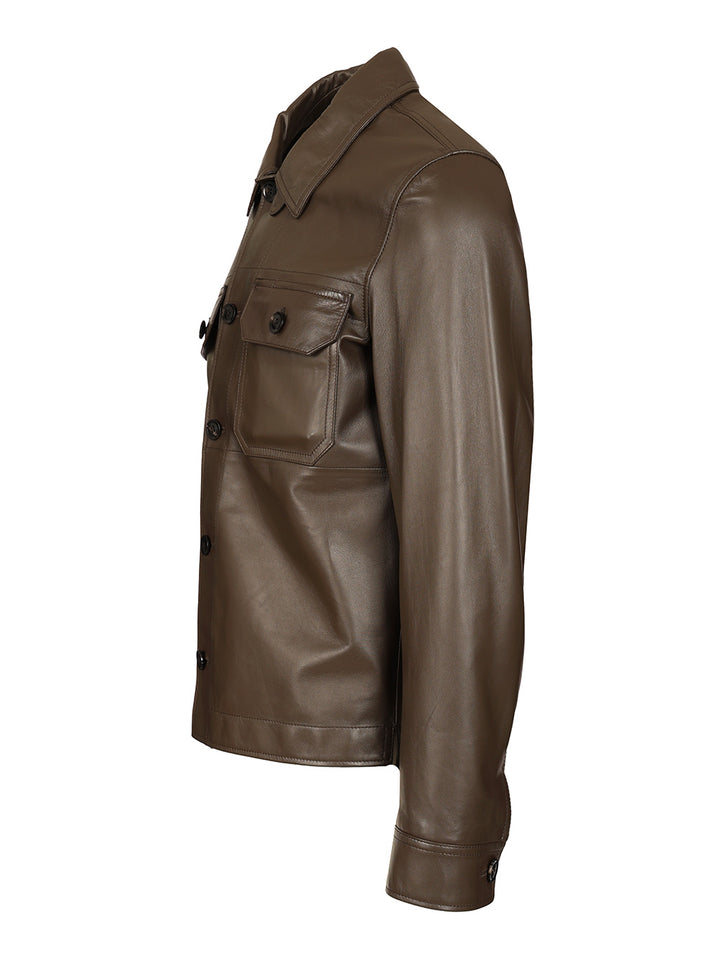 Tom Ford Unlined Leather Jacket Shirts - Brown | 12050efe455ecb4a380f87655d50953d37aef5d1