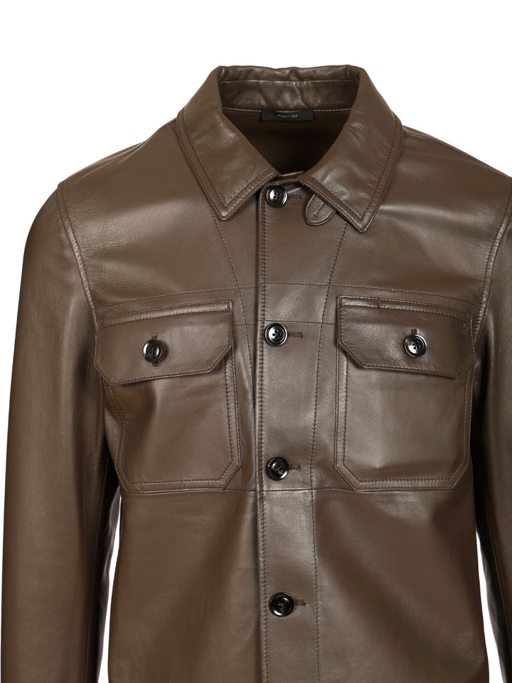 Tom Ford Unlined Leather Jacket Shirts - Brown | 0f6db586575adaaaaa111efd72805cc66e94dde0
