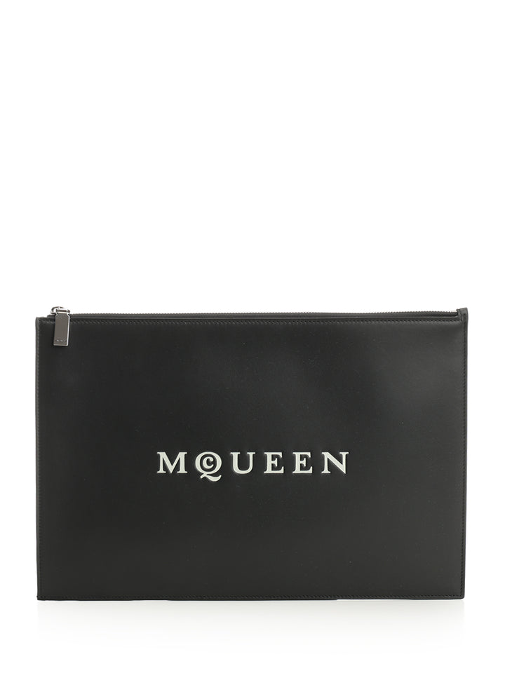 Mcqueen Mcqueen Black Leather Clutch Small leather goods - Black | ff9c1a0a4e230c95bfae00d058059ed131fe32dc
