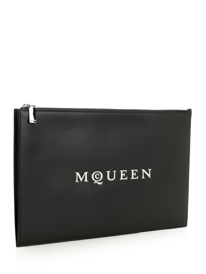 Mcqueen Mcqueen Black Leather Clutch Small leather goods - Black | a5757707a35b38ea0e044f24f87b1f5369559ddb