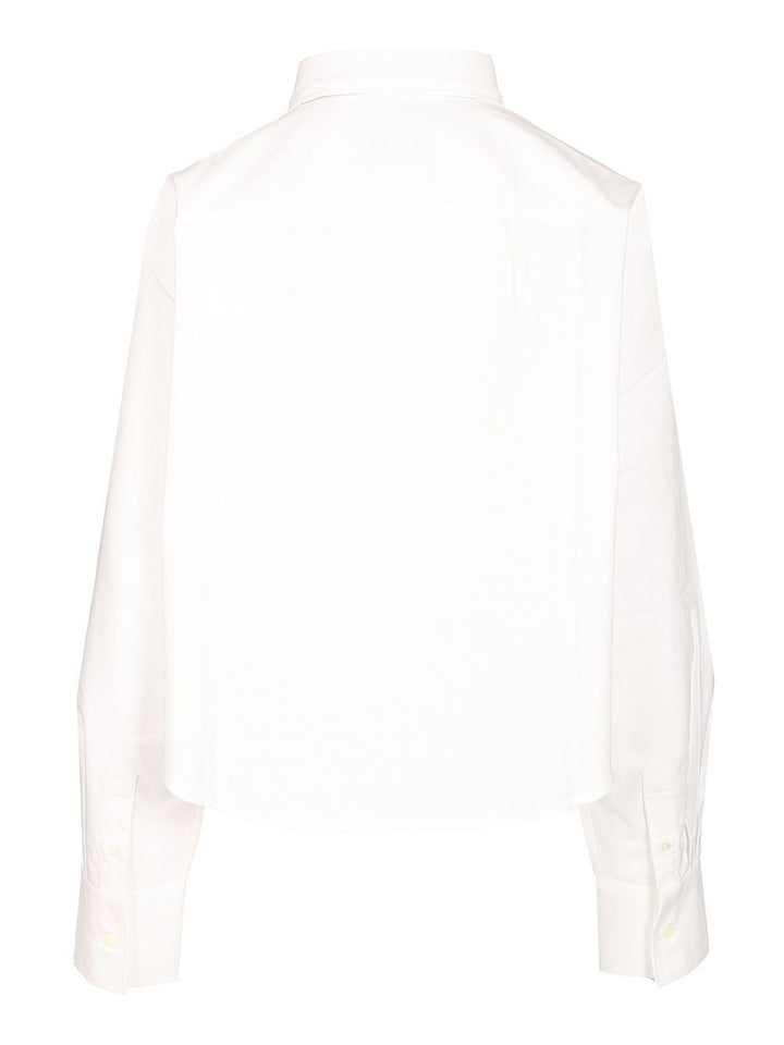 Ami Oversized Cropped Shirt Knitwear - White | 41dcaf6ebce3329b534353a93aa3b30ac245956e
