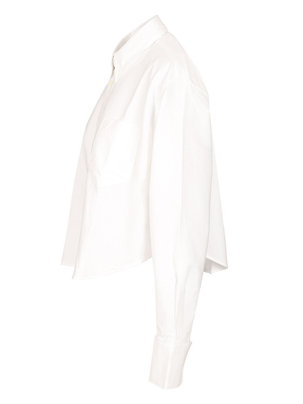 Ami Oversized Cropped Shirt Knitwear - White | fa3410ddbd244cdc7dfbfe522b98321bc94ca543