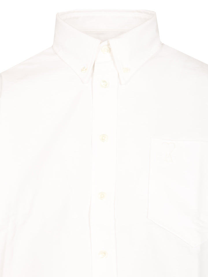 Ami Oversized Cropped Shirt Knitwear - White | c0ce48e1a123d2b2ca944d137552f94ece08374d