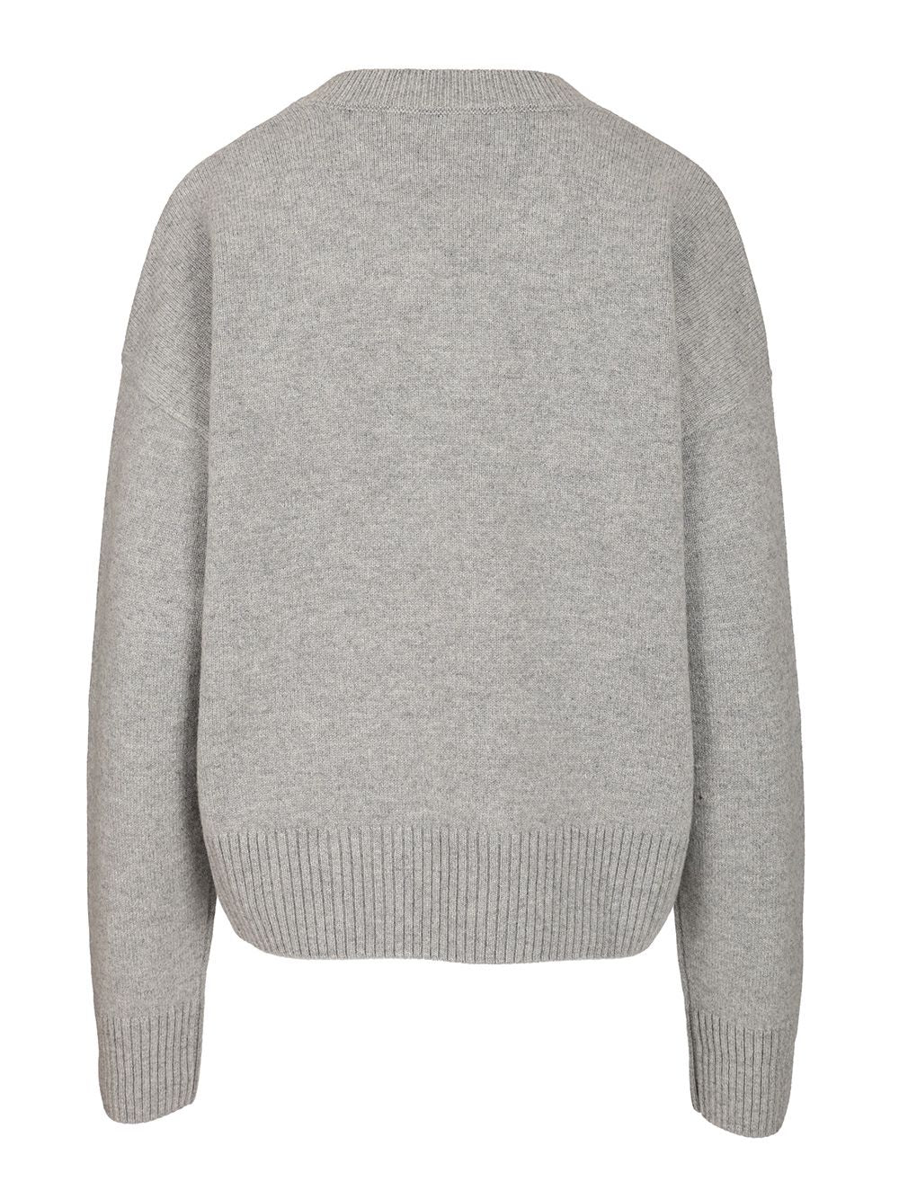 Ami V-Neck Sweater Knitwear - Grey | f9bd6f18d21904357655d9e88f6a0176f2c4dcca