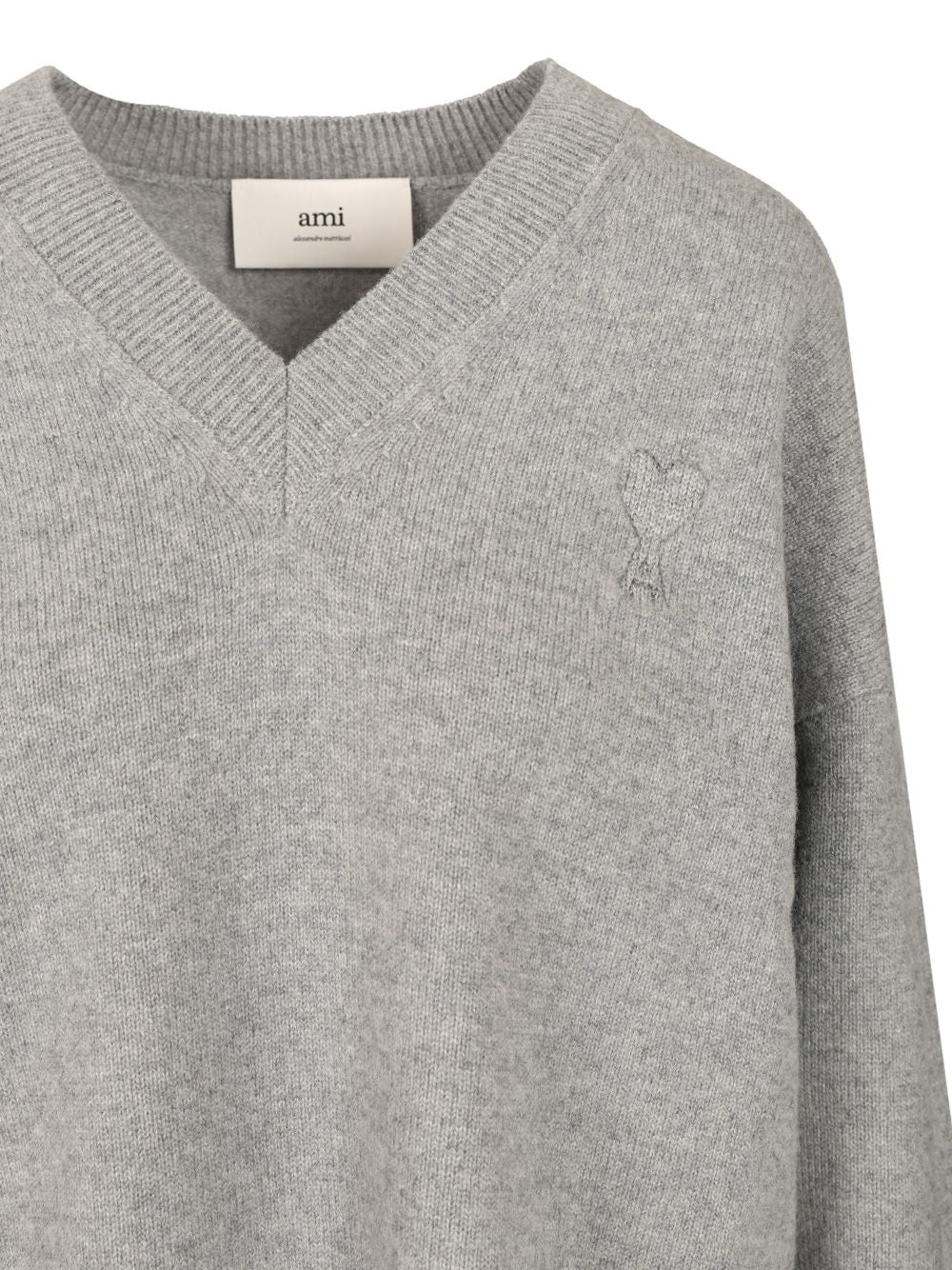 Ami V-Neck Sweater Knitwear - Grey | 1959ab22aabd4090ae07fa336d7f731e24b98827