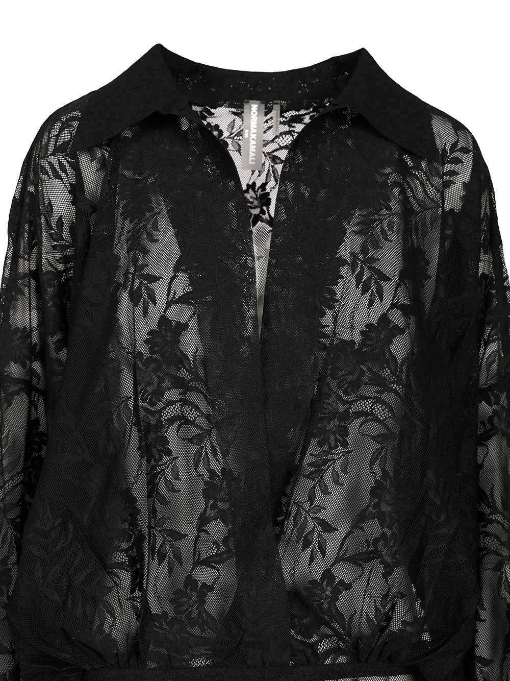 Norma Kamali Semi-Sheer Bodysuit Shirts - Black | 9e08d1bc1a95ec6b95ec000ea42569868c915f12