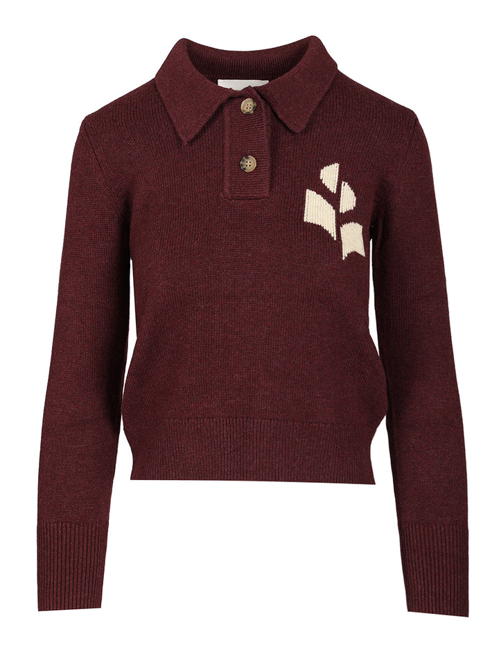 Marant Etoile Nola Polo shirt - Bordeaux | 646c1945037170edf468acaee6b1376e1c229ba9
