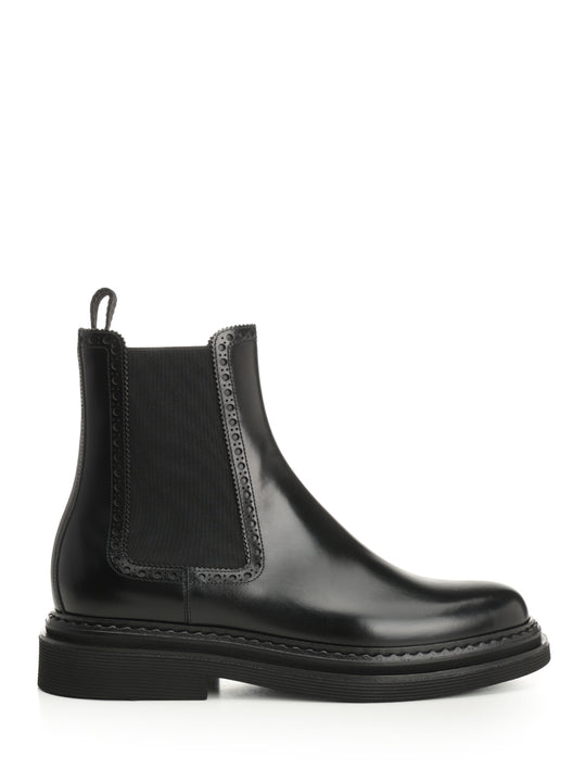 Brushed Calfskin Ankle Boots Black