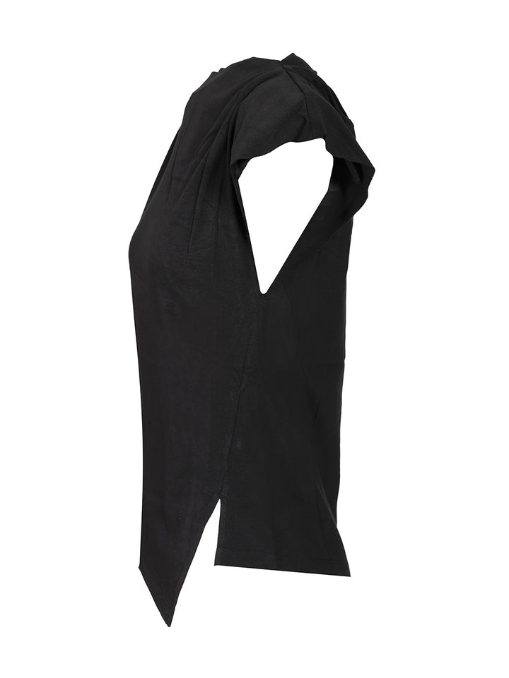 Isabel Marant Sebani Asymmetrical T-Shirt Tops - Black | 77f1913ccb9404e7661148ecaf308255a343480b