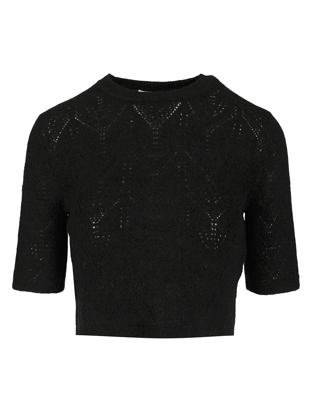 P.A.R.O.S.H. Crop Sweater Knitwear - Black | a07da6c918ebfbcfcc90c1f0b4b385d5123f0ffa