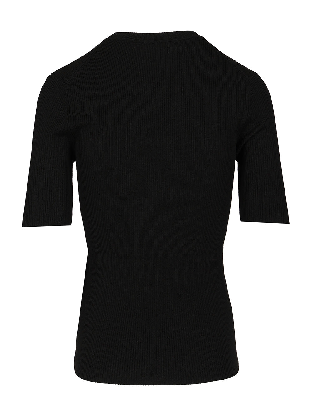 P.A.R.O.S.H. Half Sleeve Sweater T-Shirt - Black | bf3354b8c08bd593aa70e27a252c810fa6e95f94