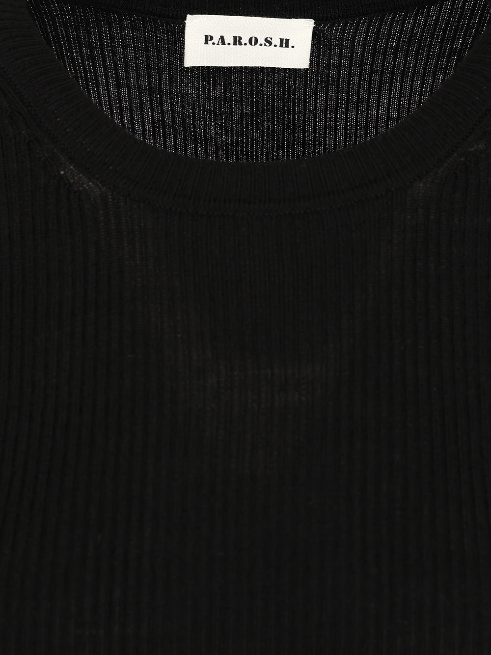 P.A.R.O.S.H. Half Sleeve Sweater T-Shirt - Black | 6ea143092d18df0eddeb6f71275ff92b9597447e