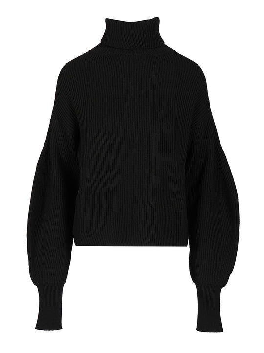 Oversized Turtleneck Sweater Knitwear Black