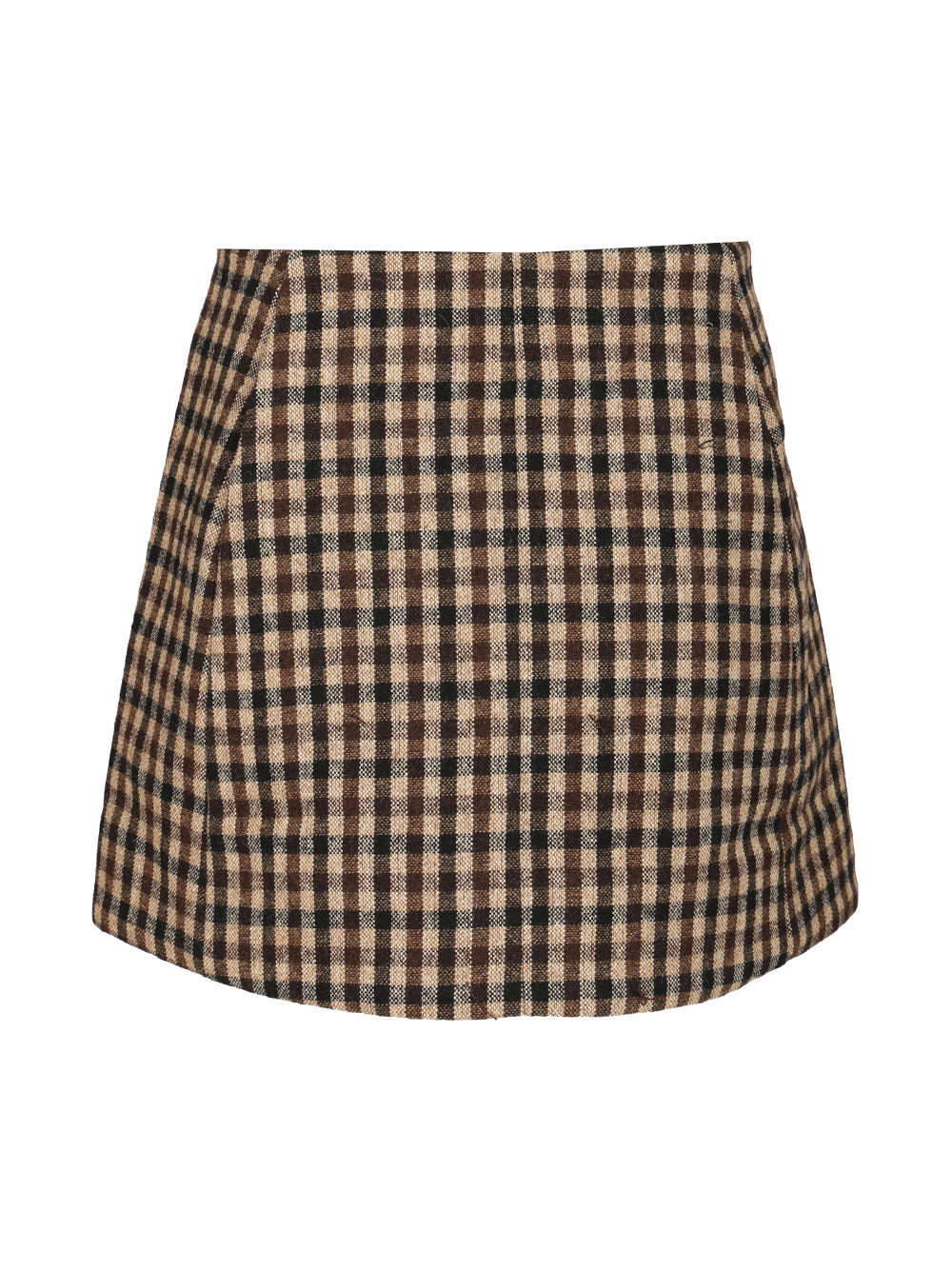 Ganni Checked Wool Mini Skirt Skirts - Brown | a3b14200d3423266579ae747f29e127246a5c353