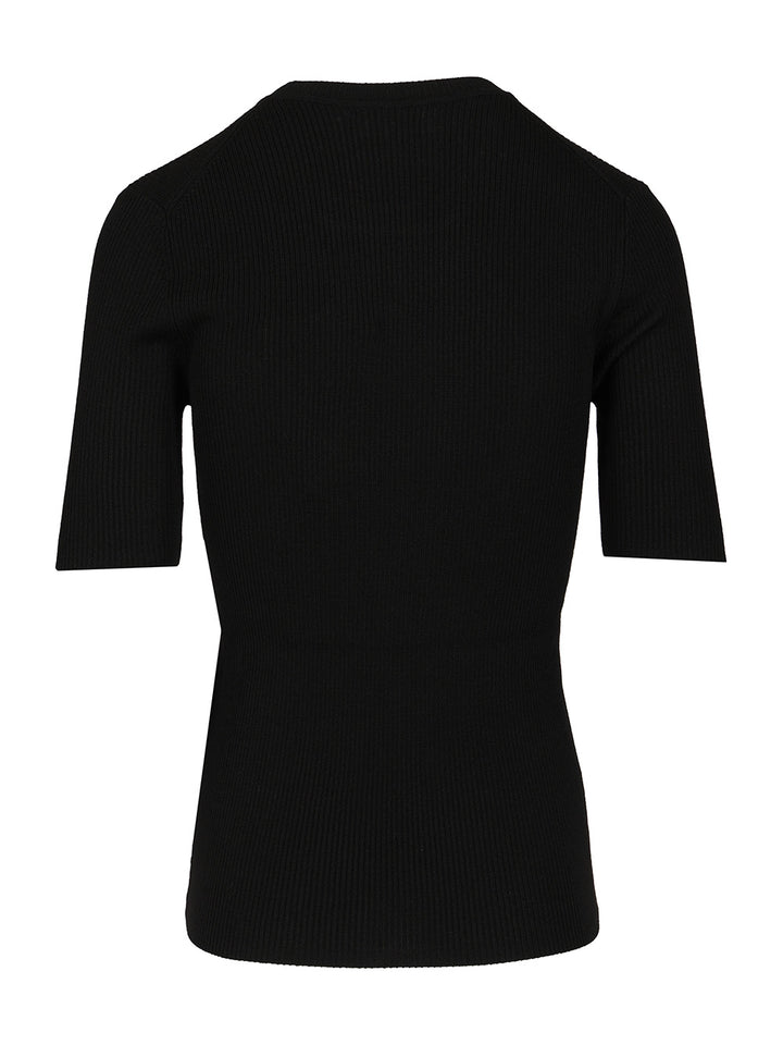 P.A.R.O.S.H. Half Sleeve Sweater T-Shirt - Blue | 1f826a663a0ca3e823ec4bf40c0aba7b8f4e01ed