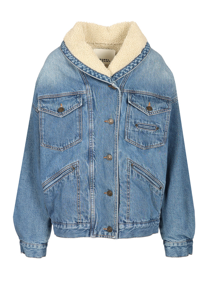 Isabel Marant Pimia Denim And Faux Fur Jacket Jackets - Blue | 79e7309e95c7d90676bc23585cf4203997000bba