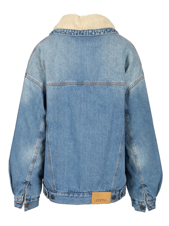 Isabel Marant Pimia Denim And Faux Fur Jacket Jackets - Blue | d945ec16c1ee7687f84814afe2d92ccfc5a95836