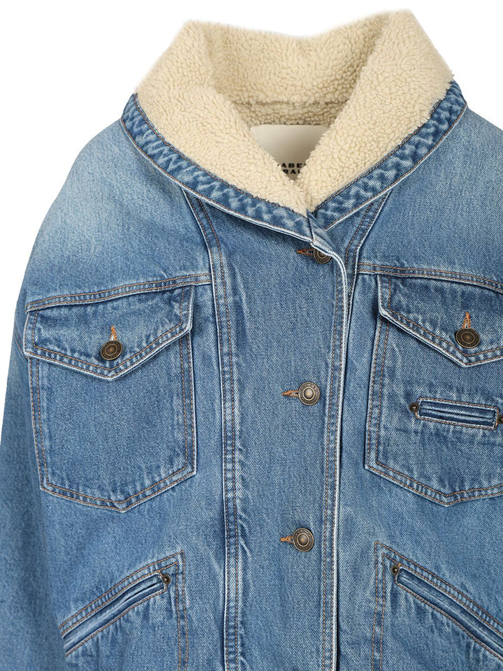 Isabel Marant Pimia Denim And Faux Fur Jacket Jackets - Blue | e5e4a76f1618e3bebb92ba98909d908fd56c23af