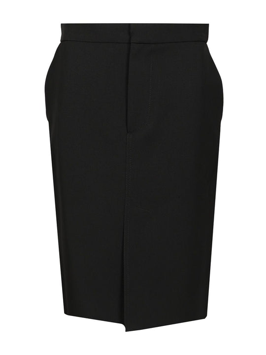 Wool Midi Skirt Skirts Black