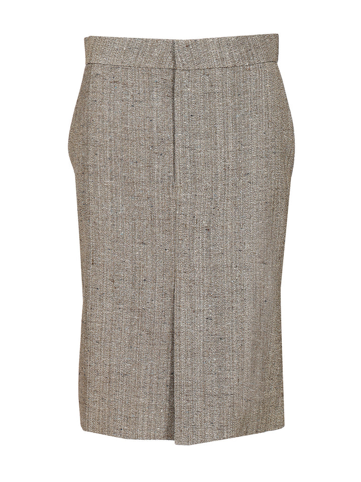 Bottega Veneta Midi Skirt In Viscose And Silk Skirts - Grey | d2236cfd13a64e4d8f33b4a90bc5bf308f822ac2
