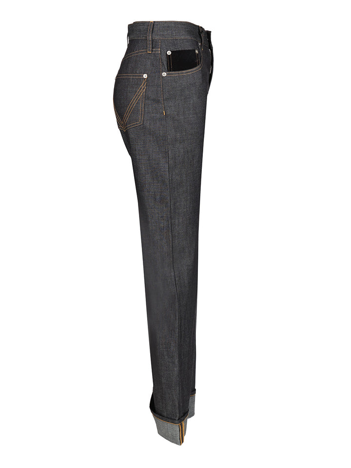 Bottega Veneta With Woven Pocket Jeans - Blue | 97f20f777478f69bbfdb87262ea639791b821375