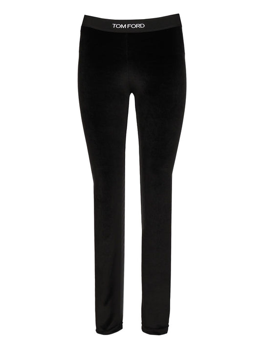 Stretch Logoed Leggings Trousers Black