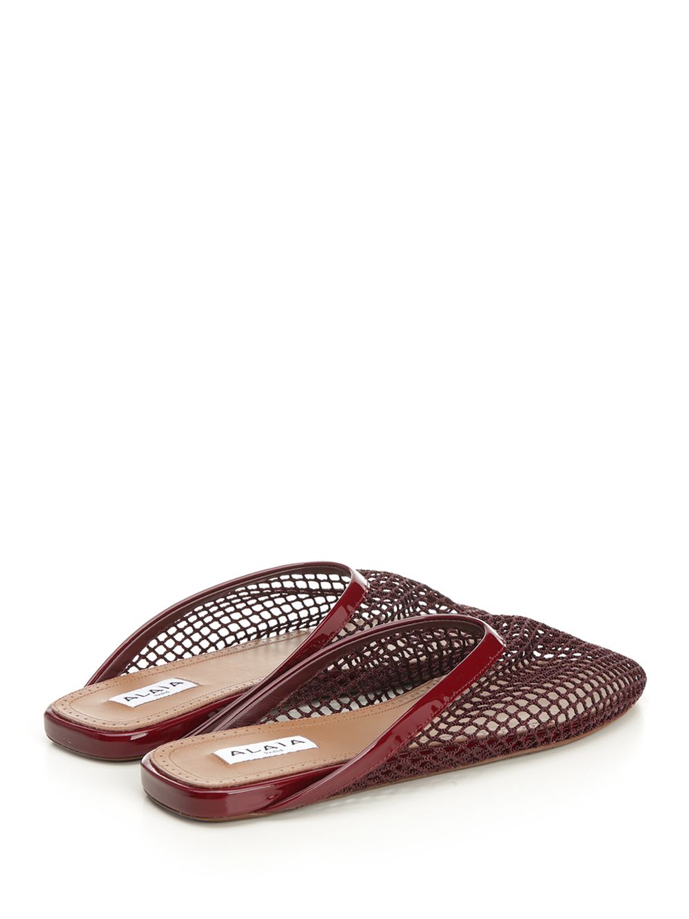 AlaÏA Mesh Flat Mule Scarpe basse - Bordeaux | 6748d8c48933c59abd825e79e4c91180c1653dea