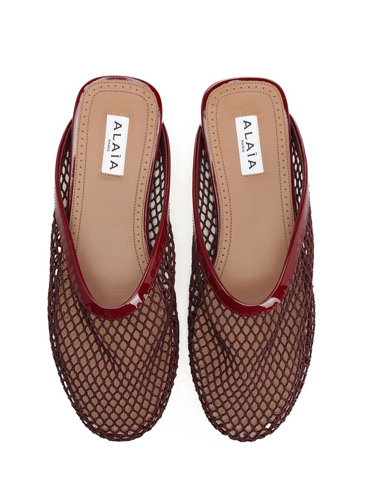 AlaÏA Mesh Flat Mule Scarpe basse - Bordeaux | 9533e0a606f393f60ce0572fa8ca91634448ddbf