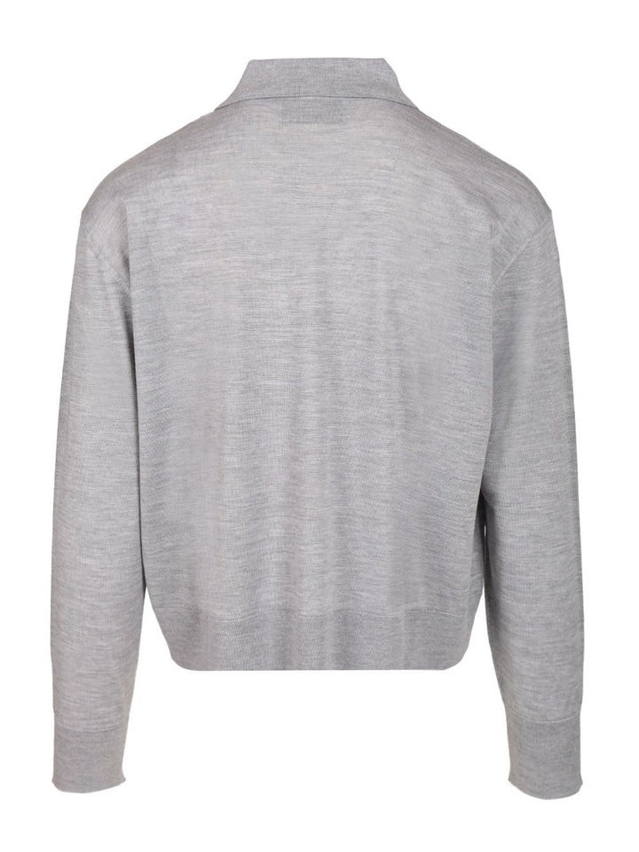 Ami Ami De Coeur Polo Shirt Knitwear - Grey | 1352e0b01f7ef5c6dfc173c44a1c4c95b3c1dcc5