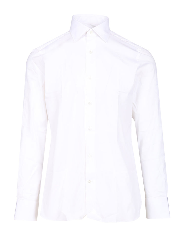 Ermenegildo Zegna Tailored Shirt In Stretch Cotton Shirts - White | 14977cdcc833dbb52ac037ef16aa70e79cf616b0