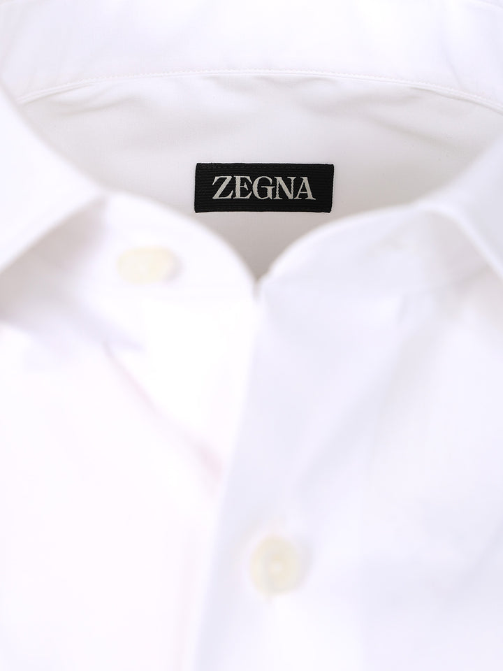 Ermenegildo Zegna Tailored Shirt In Stretch Cotton Shirts - White | b0a86efb920dd4b462d2c410da9c247f9cbfb7ed