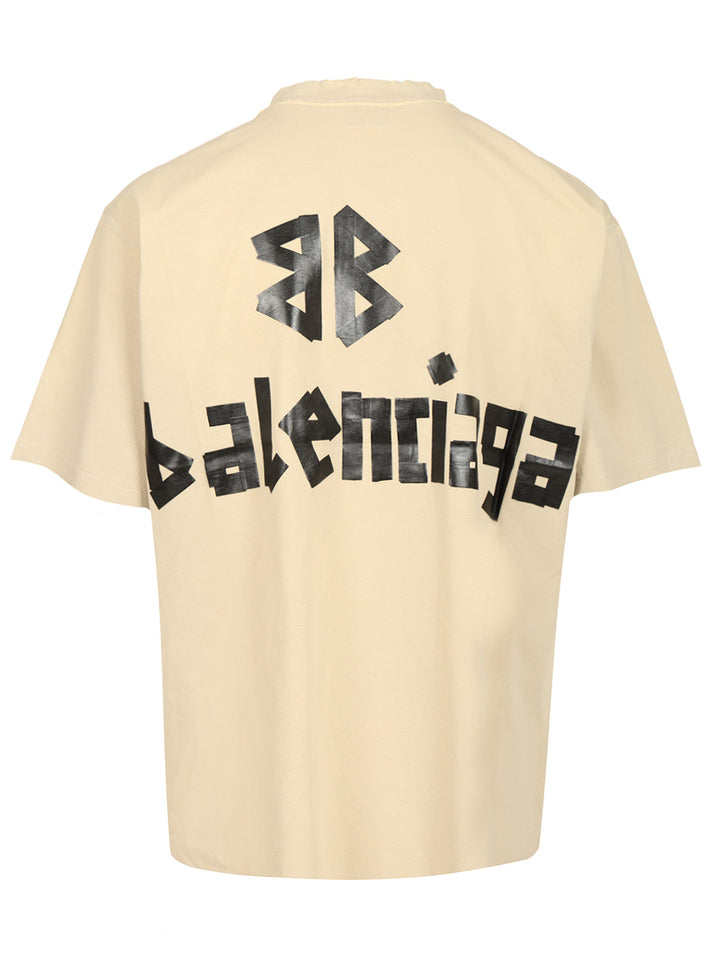Balenciaga New Tape Type T-Shirt - Beige | e4dcf79e3fdb3baf45d7d86d262924563979d636