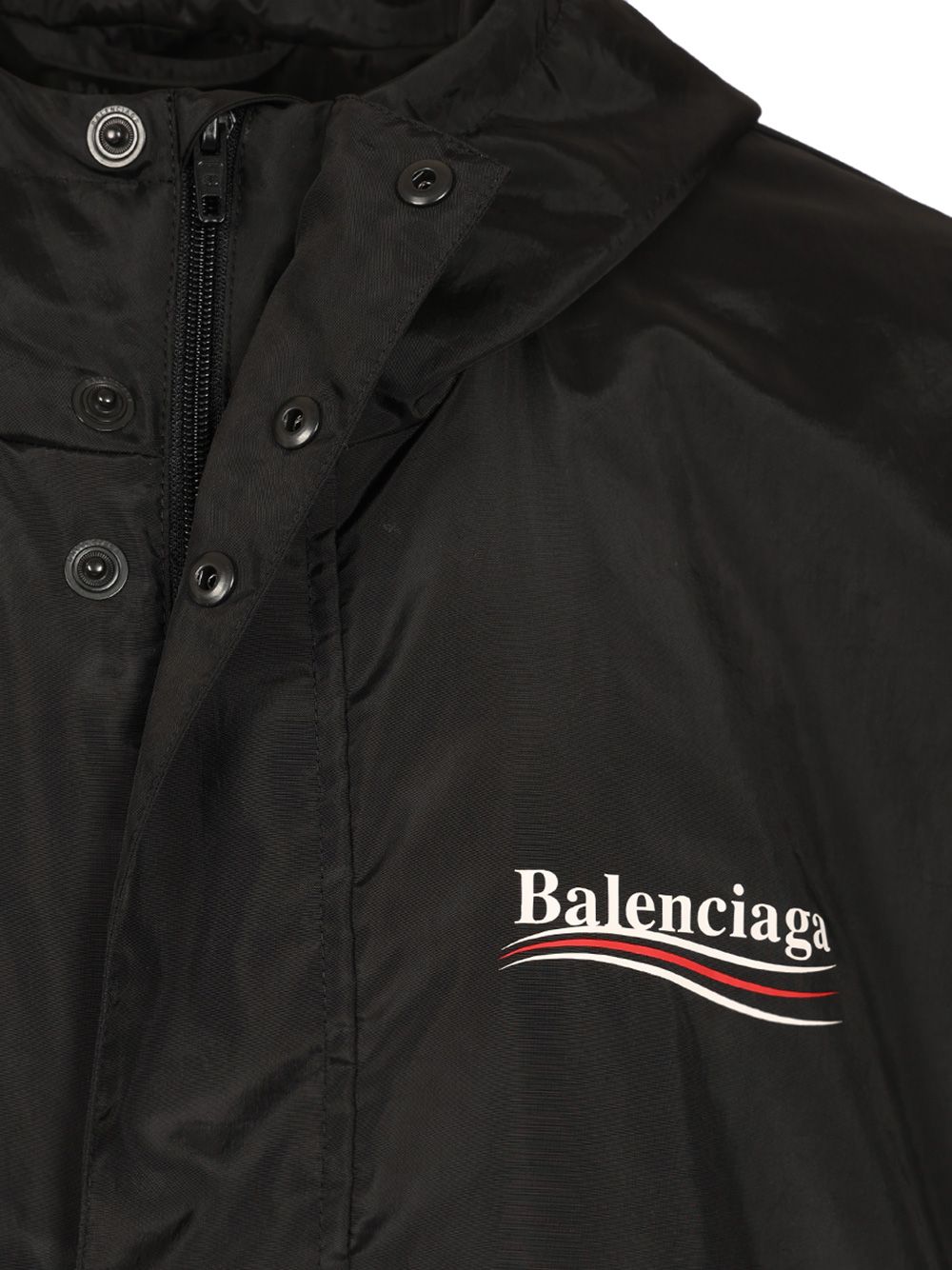 Balenciaga Waterproof Jacket With Hood Jackets - Black | 57c0c0d47cd5139a41655867042a7defa937fa44