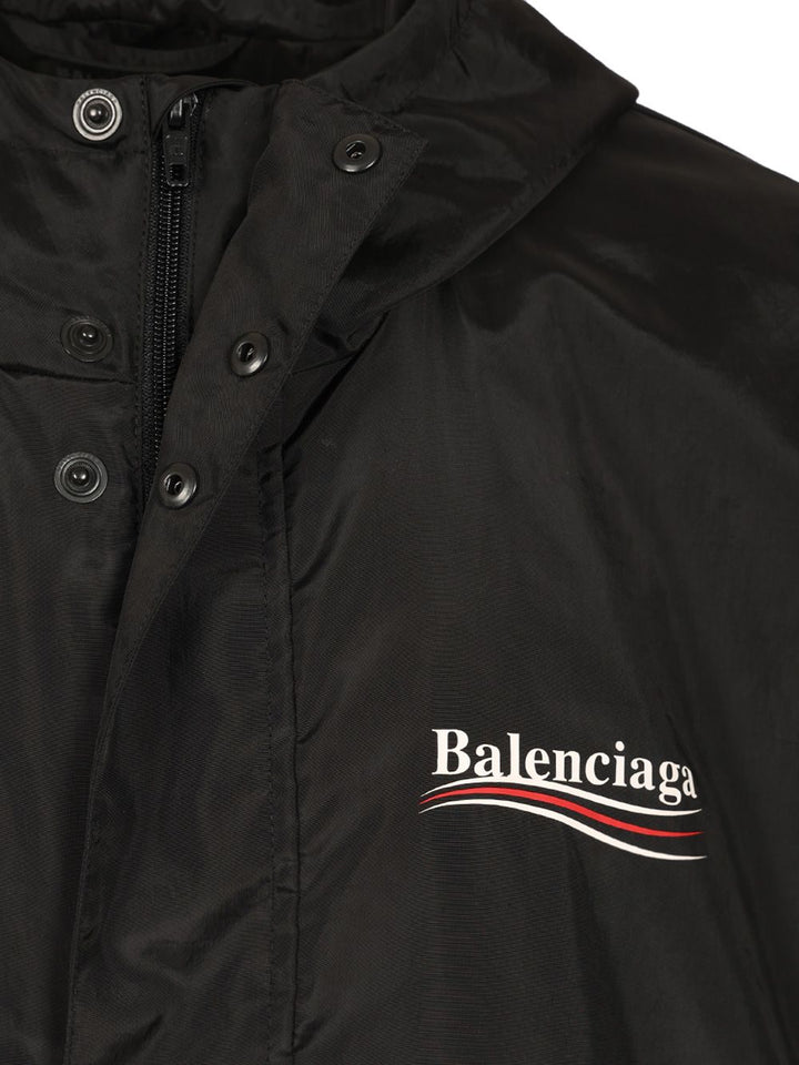 Balenciaga Waterproof Jacket With Hood Jackets - Black | 57c0c0d47cd5139a41655867042a7defa937fa44