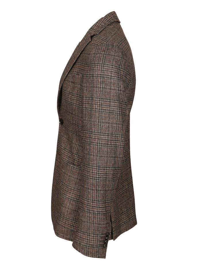 Ermenegildo Zegna Prince Of Wales Wool Jacket Jackets - Brown | abe490f05a264a681722d82322b4f40e314cbff4