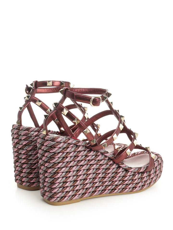 Valentino Garavani Metallic Calfskin Wedge Sandals - Violet | e041500481bba83d0f055783aa9d2f29a9705824