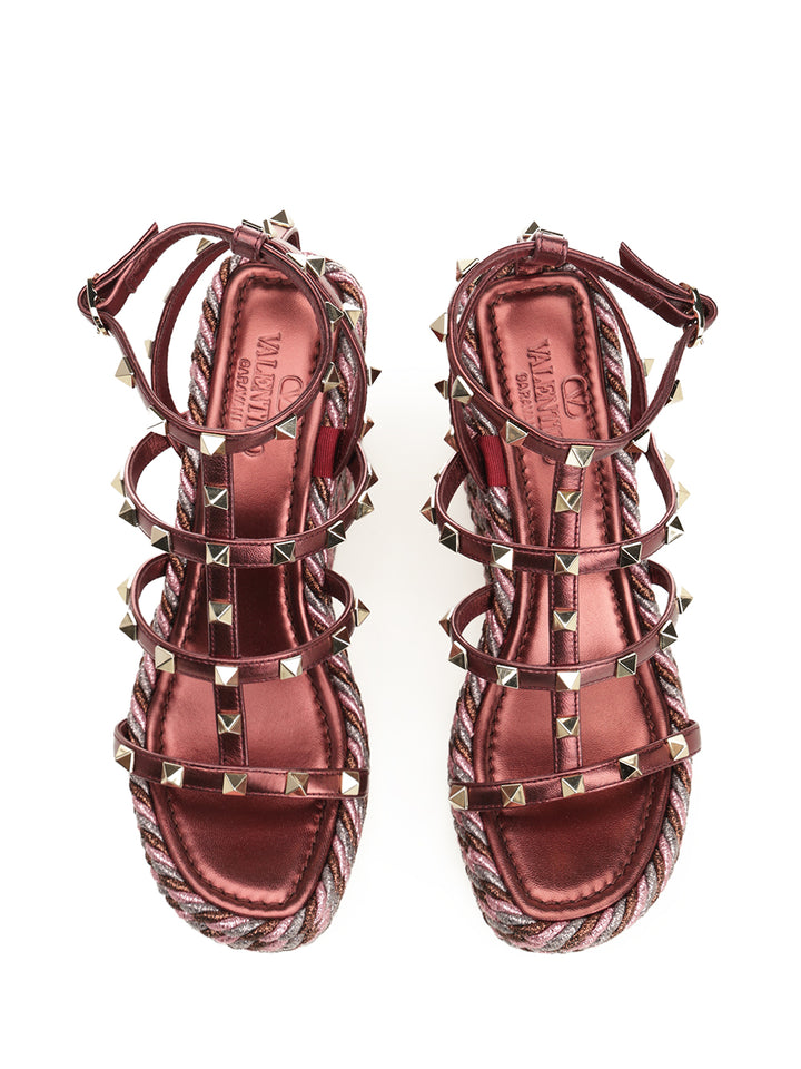 Valentino Garavani Metallic Calfskin Wedge Sandals - Violet | 993a146d4d33dfb67f11229bab25a43a495c0431