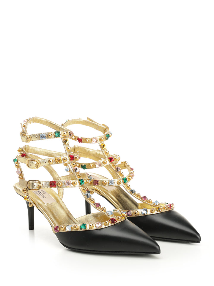 Valentino Garavani Rockstud Sandals - Black | 7425be3f73b986b37bbc0dc82ef6f75deaf3fa93
