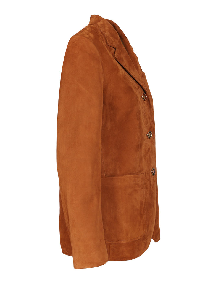 Versace Suede Jacket Jackets - Brown | 40cca239e32e361eda2d6fd499d0674ccb5abd9b