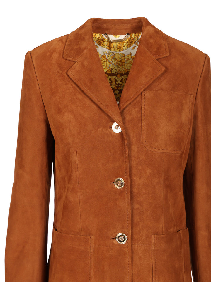 Versace Suede Jacket Jackets - Brown | 1a8bbd4767851c0cfce923c22aea059f5739756a