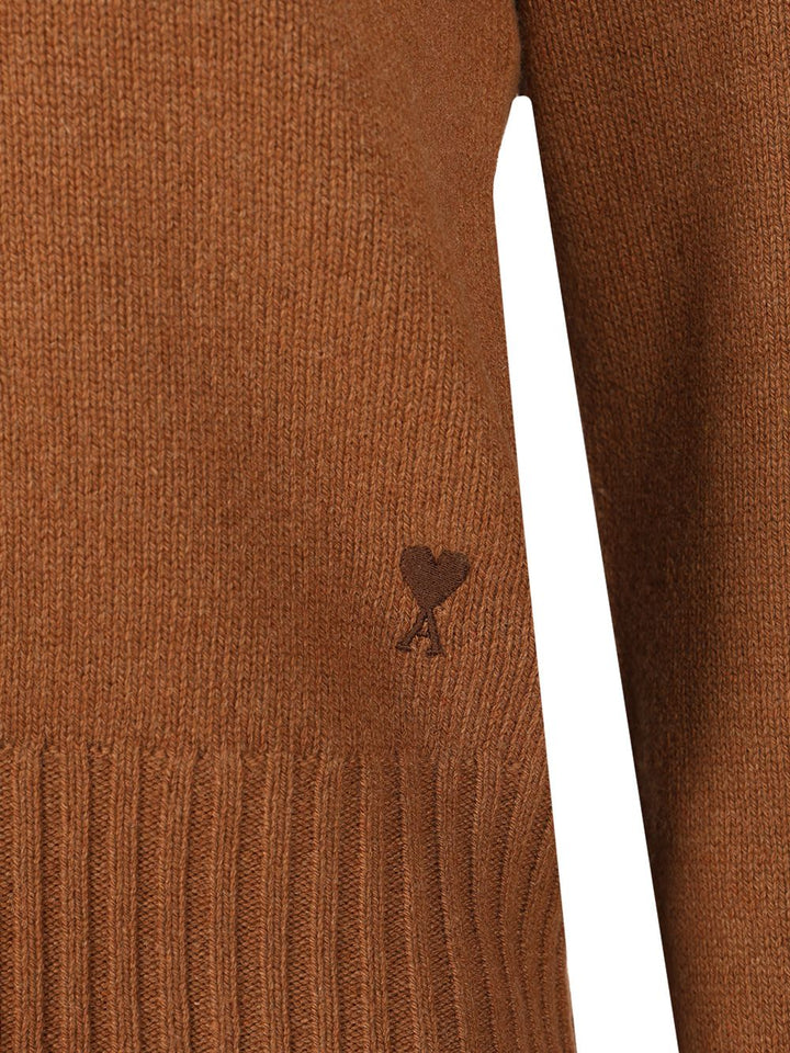 Ami Wool And Cashmere Sweater Knitwear - Brown | f472b3008e707d178858b16892bfa94dda1a2d58