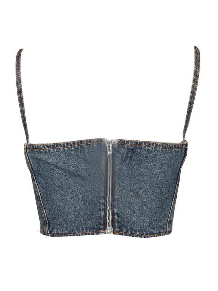 AlaÏA Bandeau Bustier Tops - Blue | 4cdf2c2bf7c7506a3131f96ff98afec999361ce9