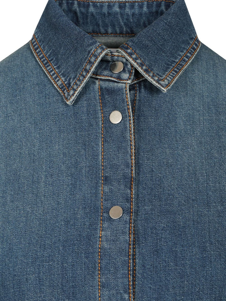AlaÏA Rounded Shirt Casual - Blue | ba7b0d21777ef9cf8d0d13c98f6d138c8e9e87f0