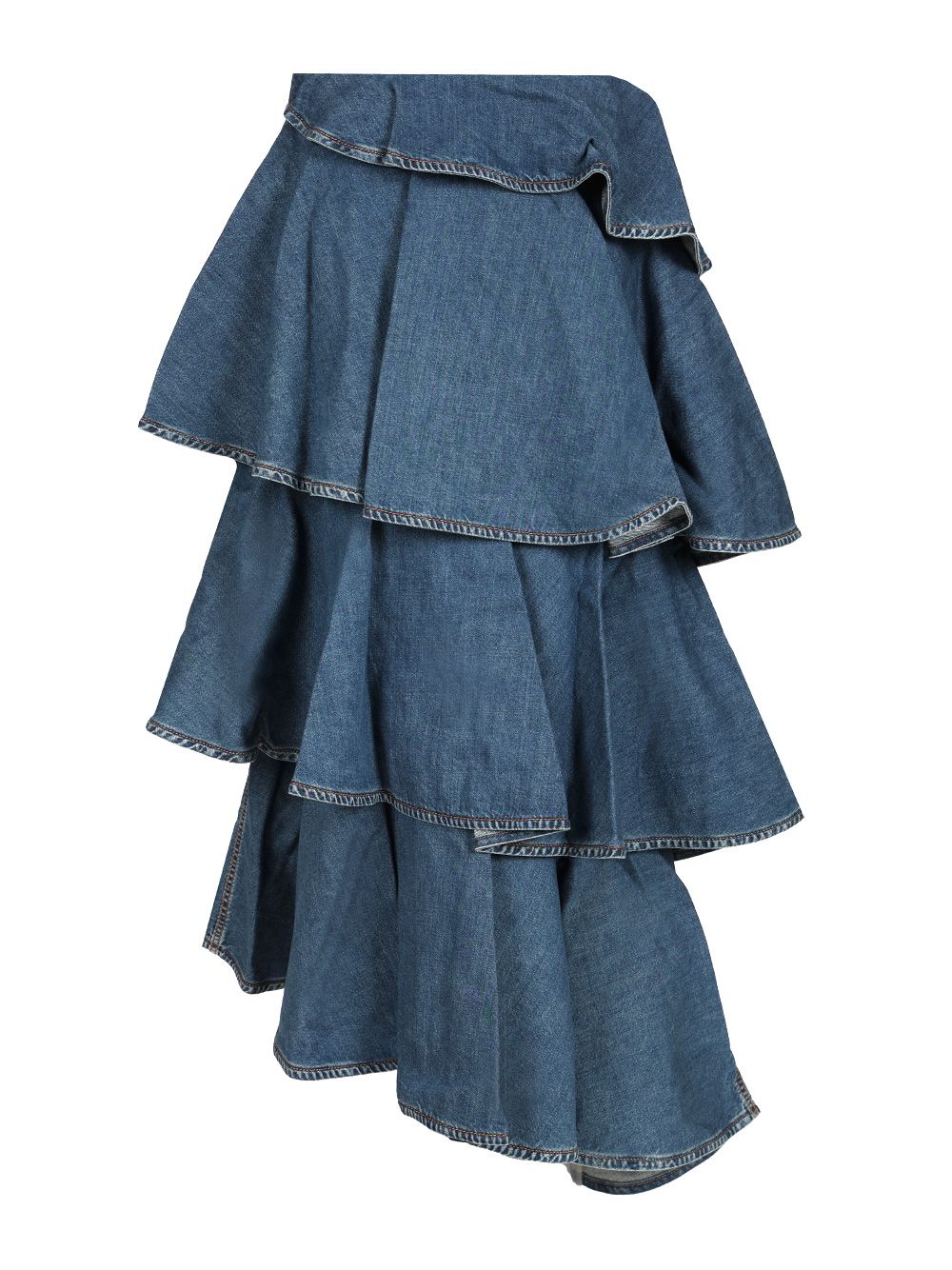 AlaÏA Asymmetric Spiral Skirt Skirts - Blue | 150a3703a2323b5de4ef2e8d03ff3eda7a79bda4
