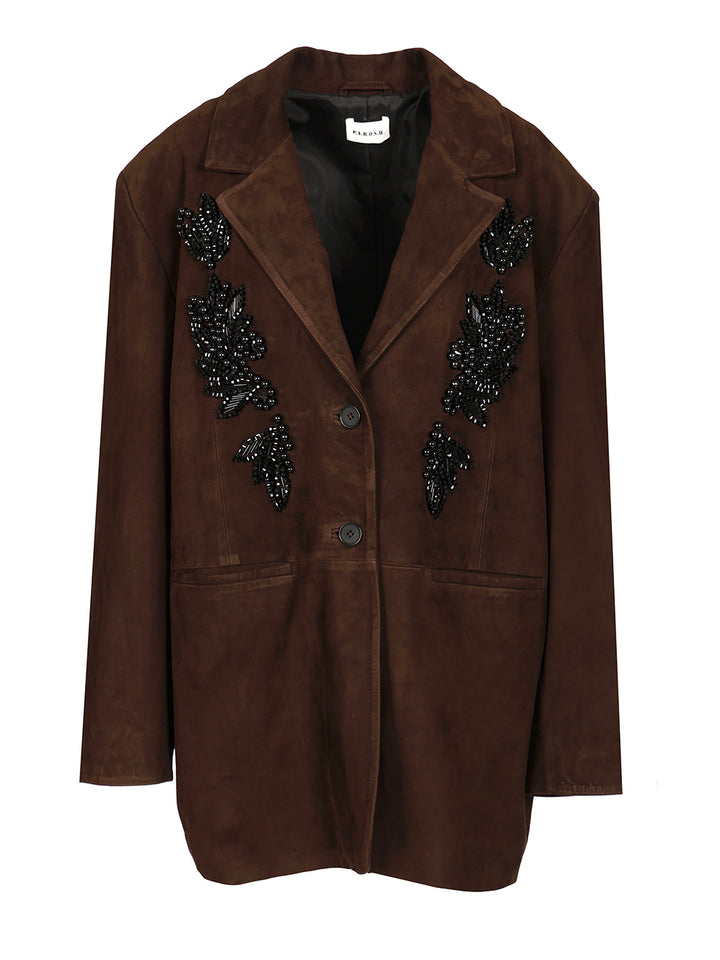 P.A.R.O.S.H. Jacket With Beaded Embroidery Jackets - Brown | b70c3f7b3967753cb245307ac3ab4f3f1b468994