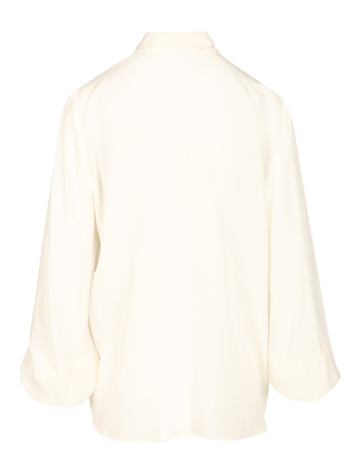 P.A.R.O.S.H. Silk Blouse Shirts - White | 670fc3a18da2ecaea931090cf32ca4caa24d50e0