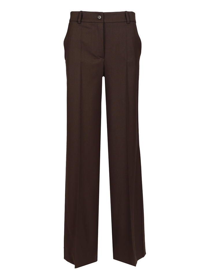 P.A.R.O.S.H. Palazzo Trousers - Brown | 438d77f8c48eb5e46d8e77058284c34c3c1625df