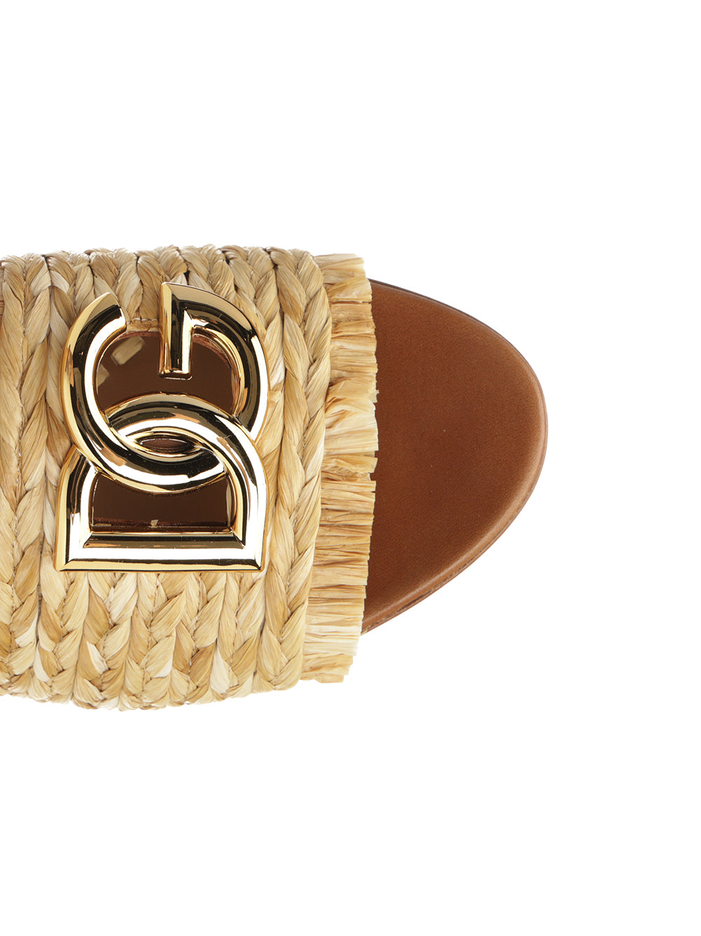 Dolce & Gabbana Raffia Slipper Sandals - Beige | 81024eb0260058a752ada62f66325735e120003a